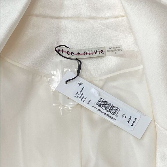Alice + Olivia Denny Satin Single-Button Boyfriend Blazer size 8 - Picture 8 of 9